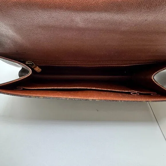 Louis Vuitton PM Clutch Bag Monogram Pochette Dame 29 GM Leather Trim Brown OS - Picture 11 of 12